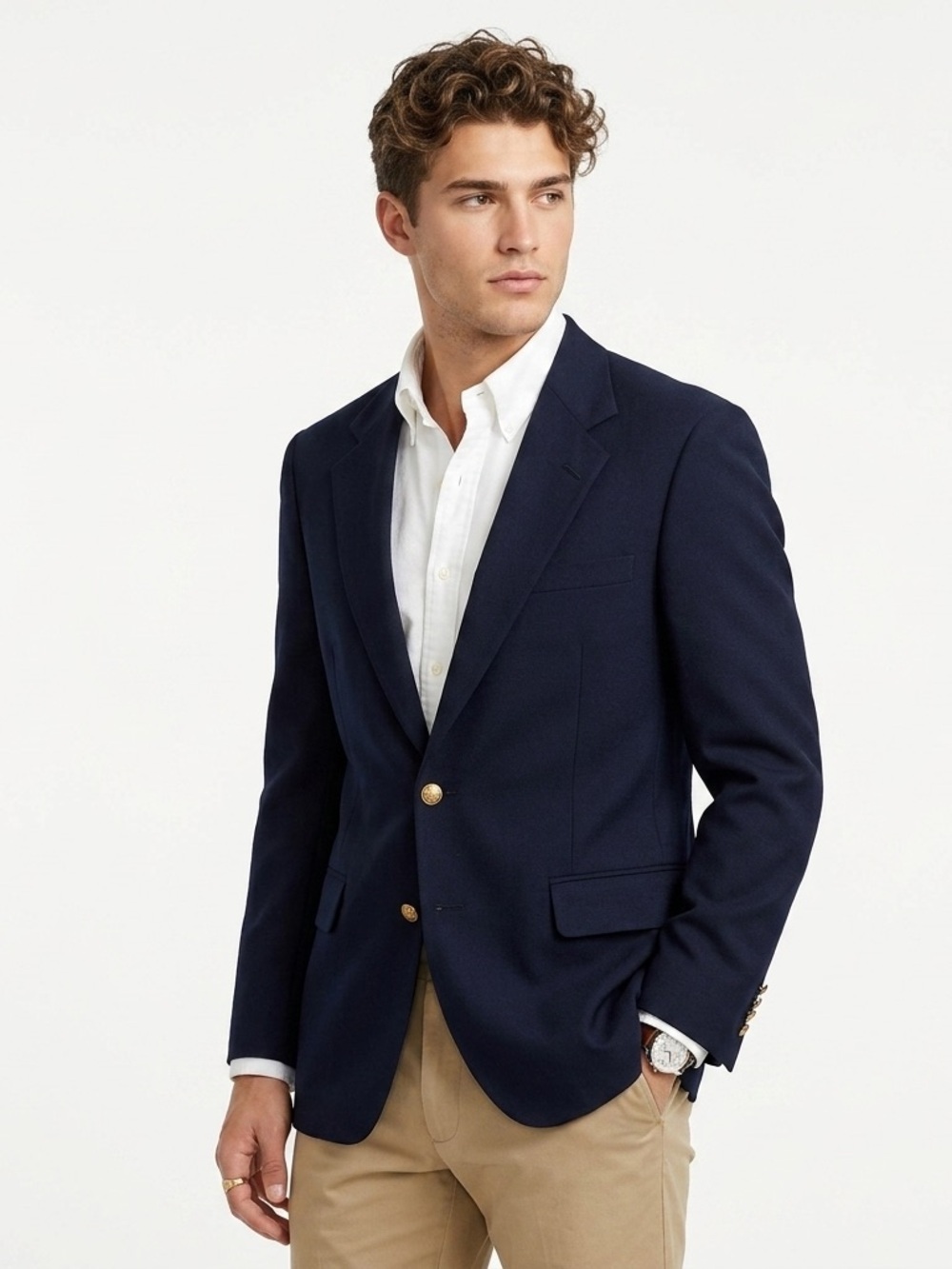 Martunique Ltd Vintage 2 Button Blazer Wool Blend Navy Blue 40L